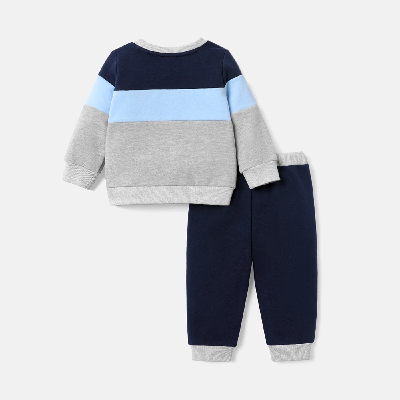 Conjunto deportivo de bebé con capucha, letras y bloques de color - imagen 2