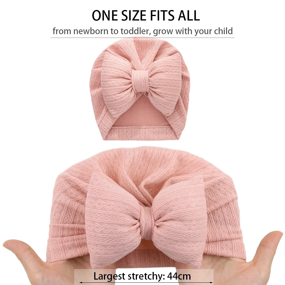Gorro de punto con lazo para recién nacido – Suave y cómodo - imagen 5