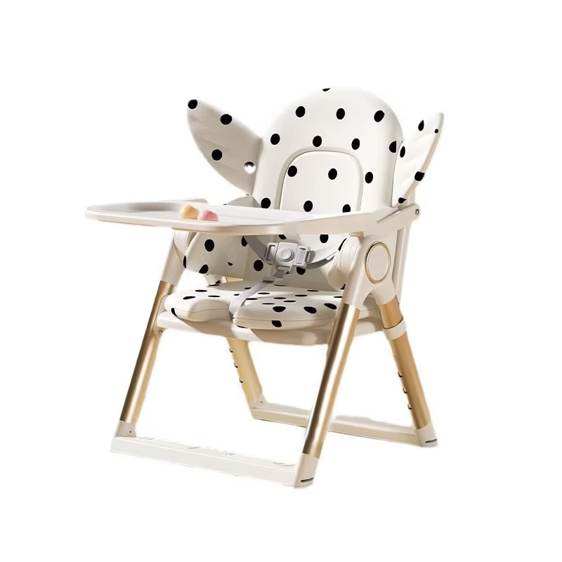 Trona de bebé plegable portátil con asiento acolchado ajustable - imagen 5