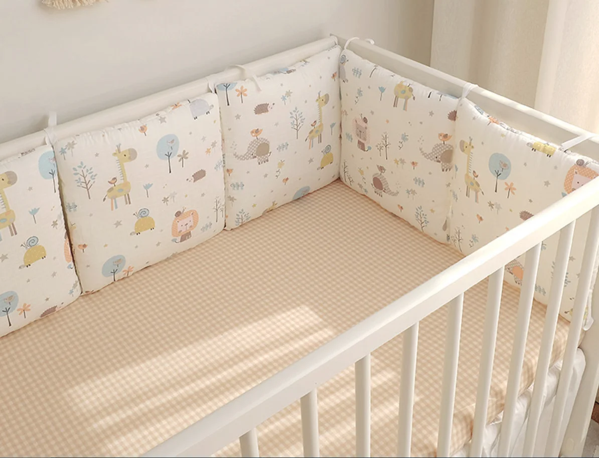 Protector cama bebé niño algodón dibujos animados parachoques - imagen 5