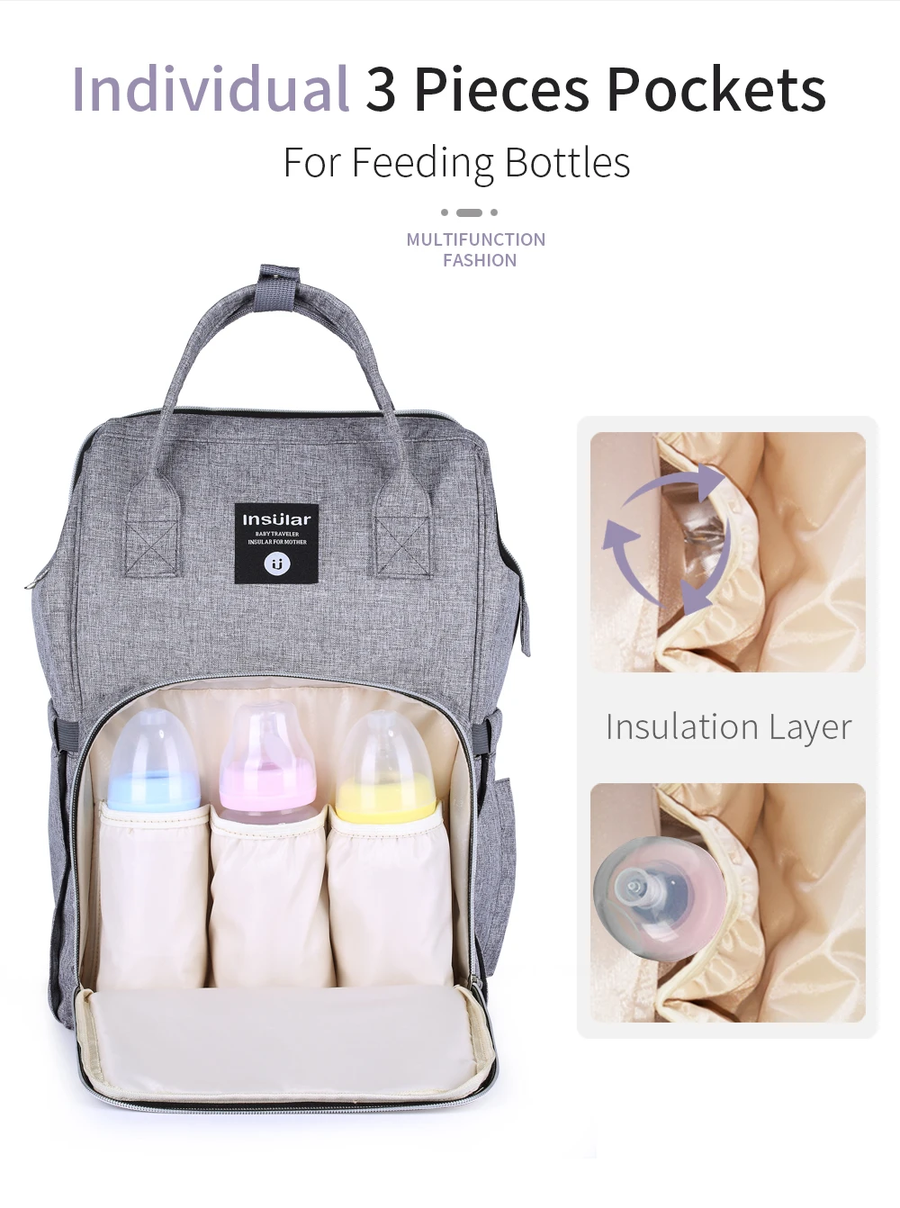 Mochila preparada para el equipamiento del bebé