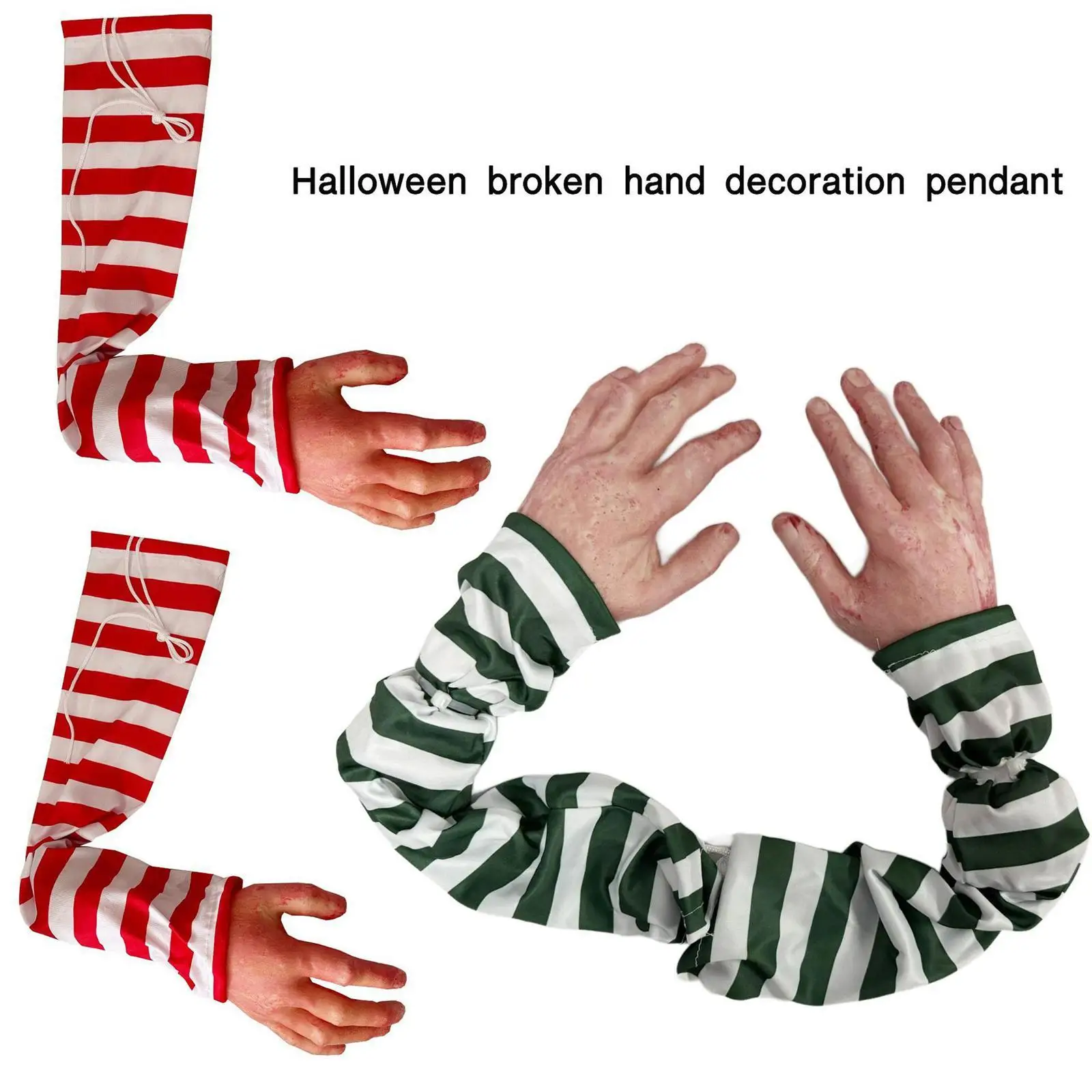 Decoración de Halloween colgante espeluznante de manos falsas