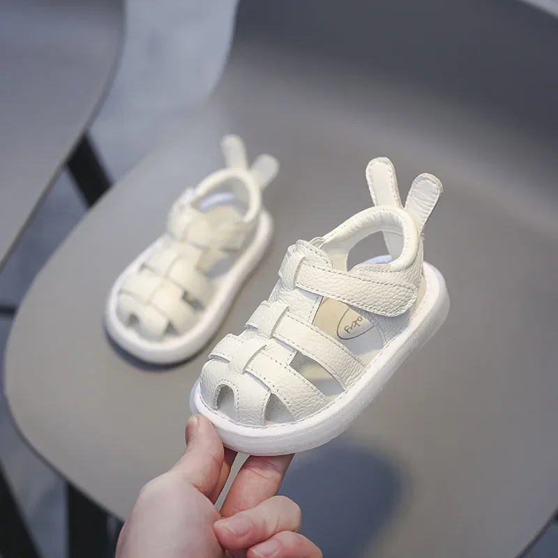 Sandalias de piel para bebé – Suela blanda antideslizante de verano - imagen 4