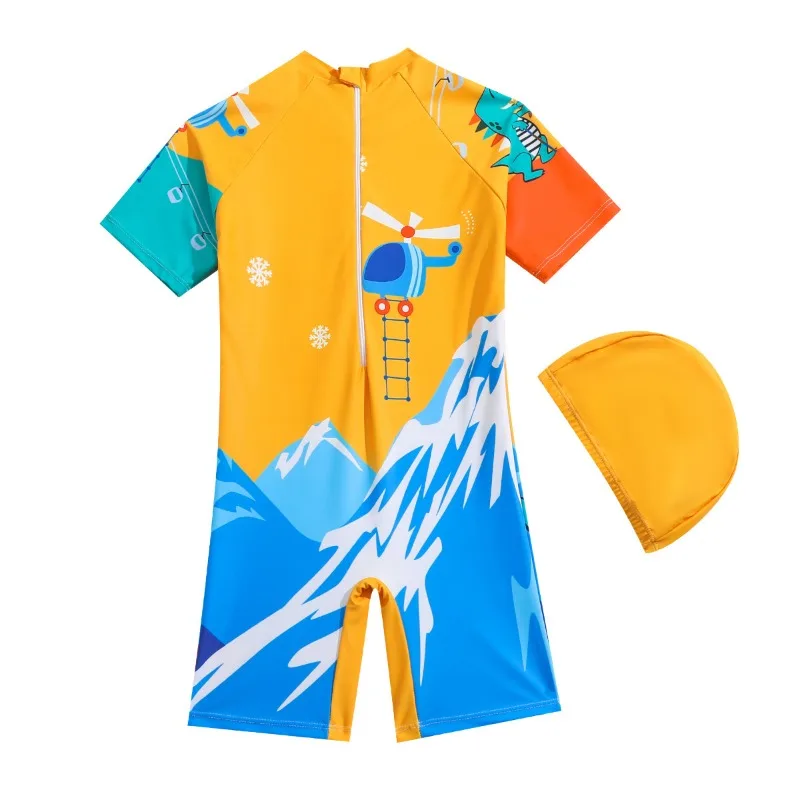 Bañador dinosaurio con gorro para bebé – Protección solar 50+ - imagen 4