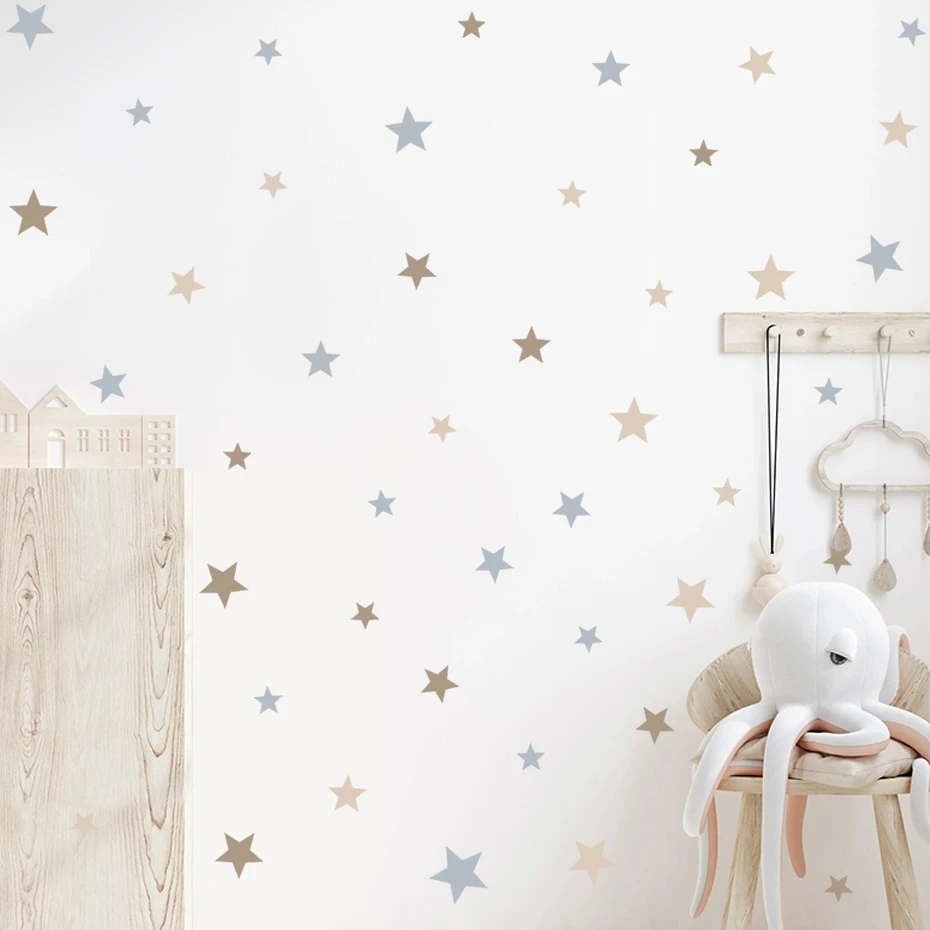 Pegatinas pared removibles con estrellas ilustradas para guardería - imagen 2