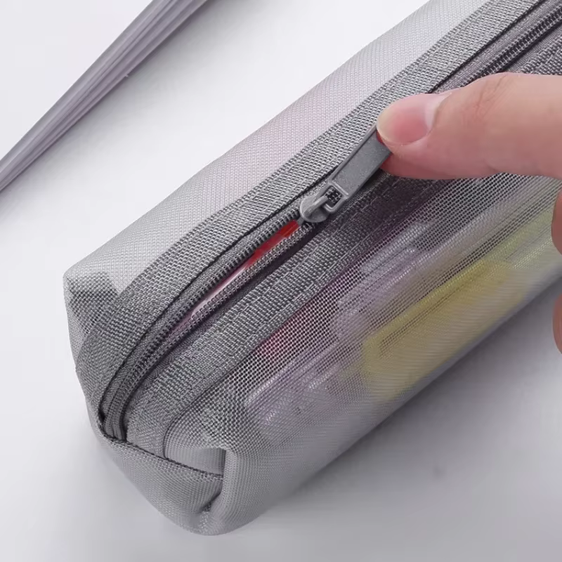 Estuche escolar transparente de nylon para lápices unisex - imagen 4