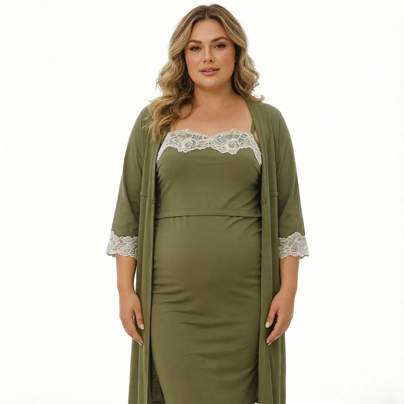 Pijama posparto conalmohadillas pecho camisola maternity - imagen 4