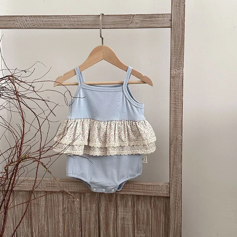 MILANCEL Body de verano para bebé con encaje floral ventilado