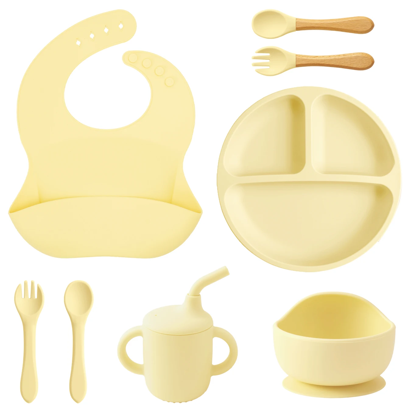 Juego de alimentación de silicona para bebé con ventosa y babero - imagen 4