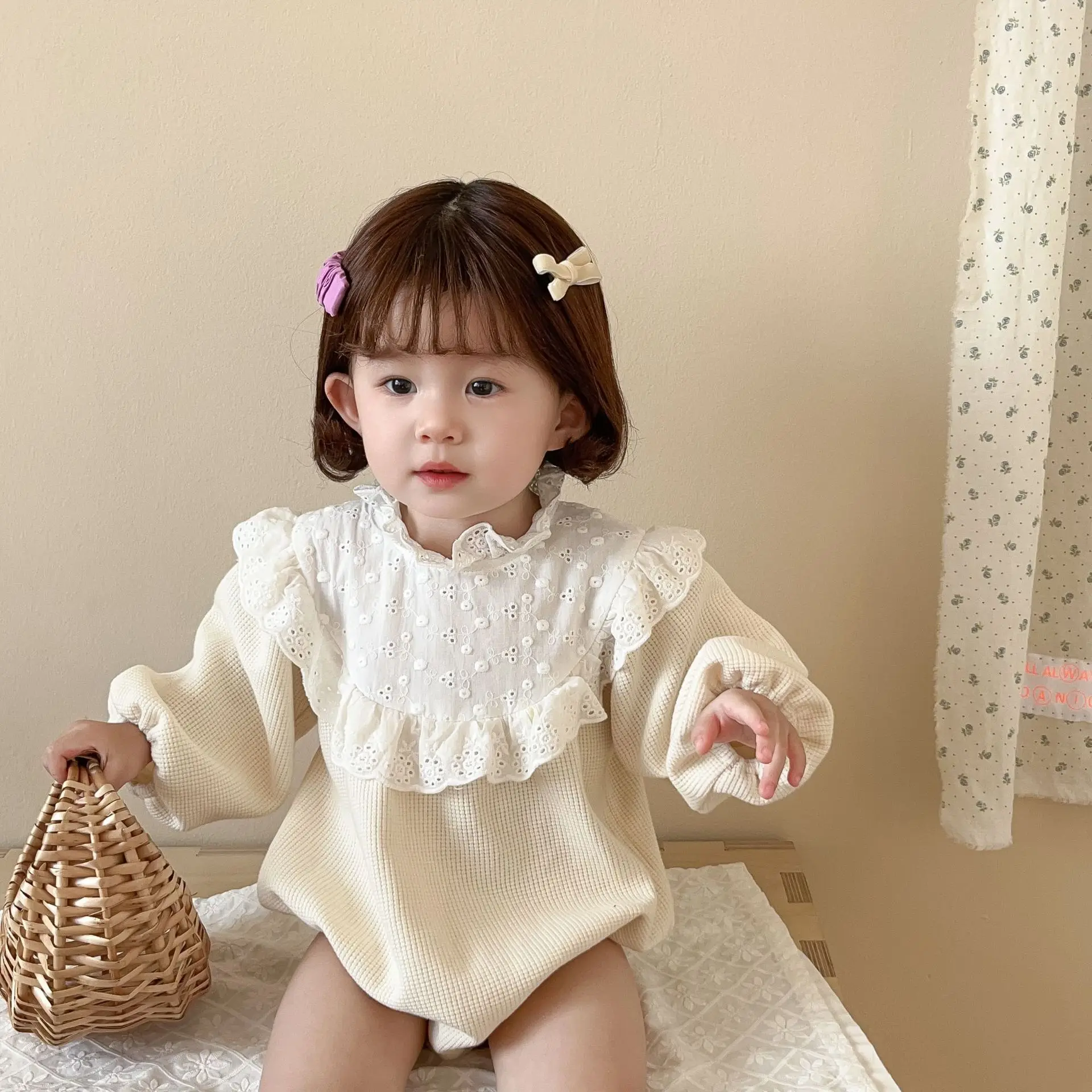 MILANCEL body de encaje para niña – traje una pieza cuello princesa - imagen 4