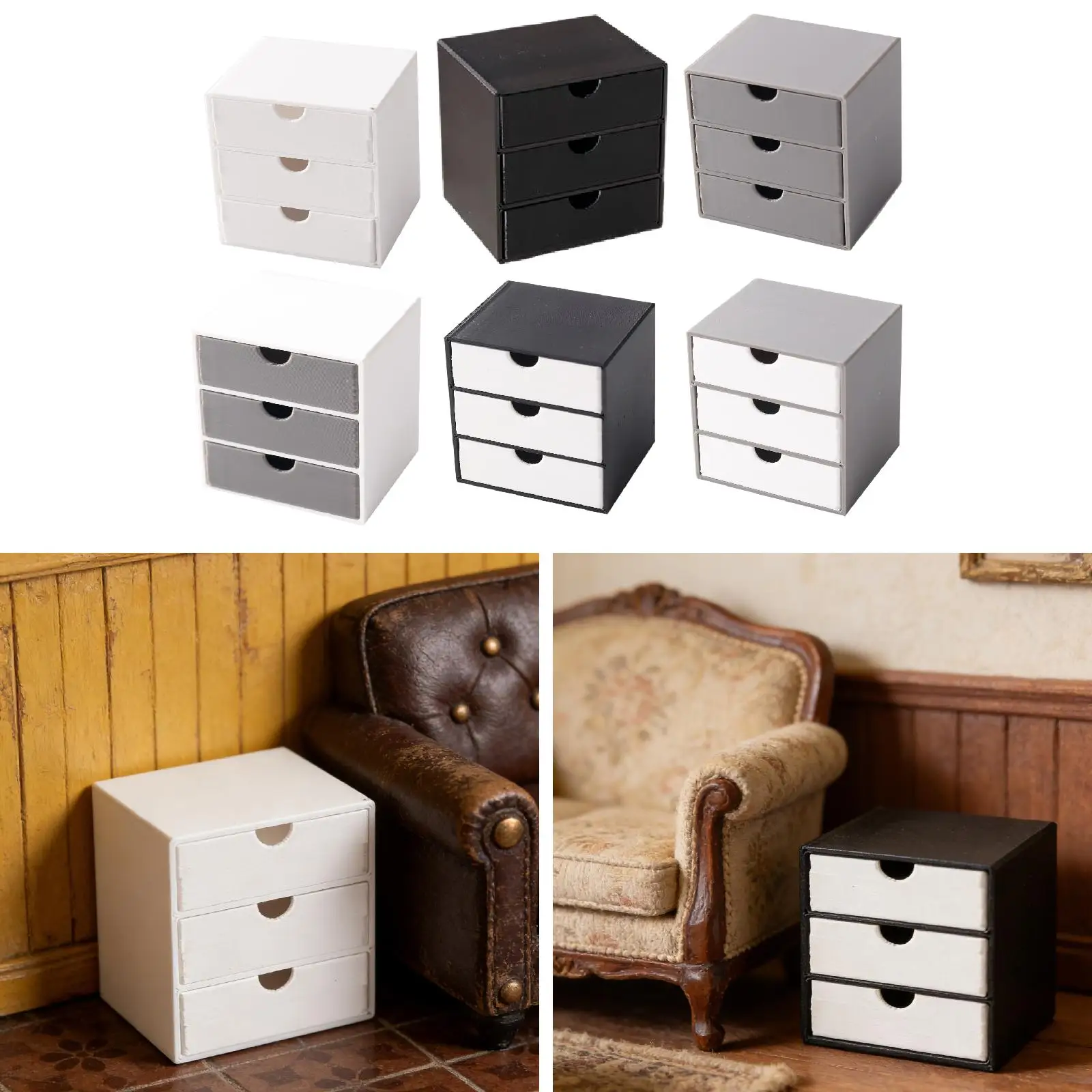 Armario de archivos en miniatura para casa de muñecas - imagen 4