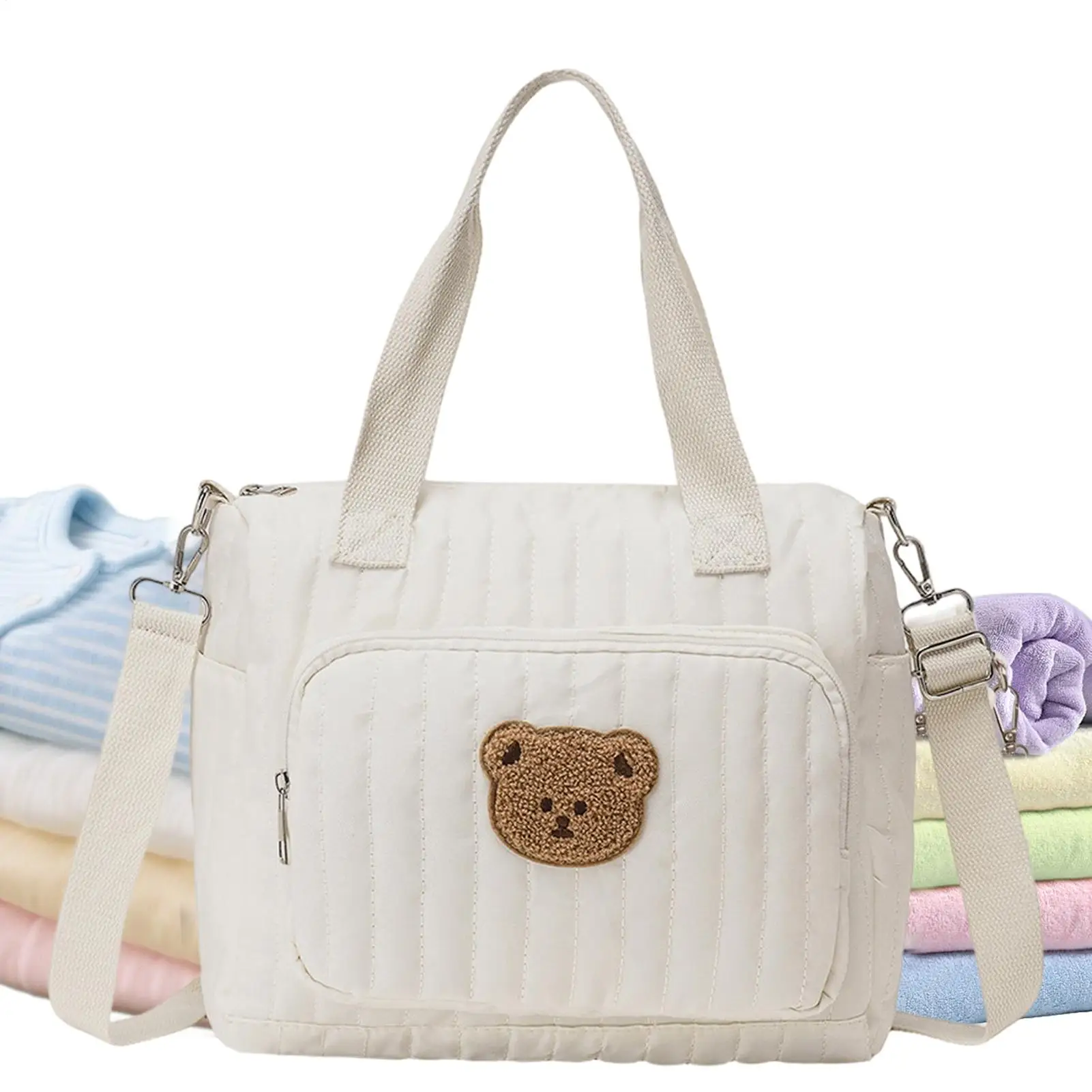 Bolsa de pañales con diseño oso y correa ajustable - imagen 3