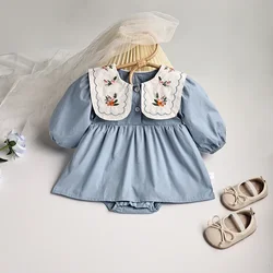 MILANCEL Body plisado bordado para bebé niña – Ideal para otoño