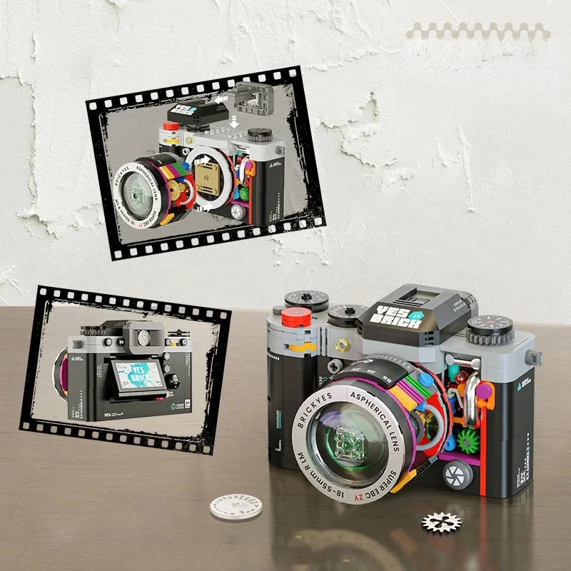 Kit microbloques cámara retro para montaje, juguete de construcción - imagen 2