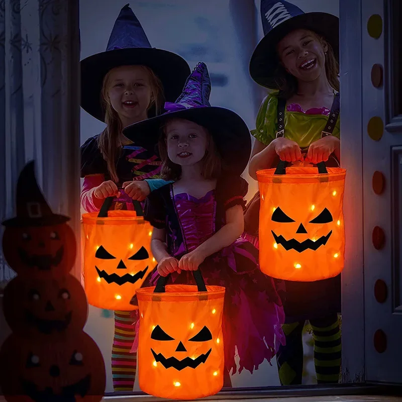 La calabaza LED Halloween – Cubo plegable para dulces - imagen 4