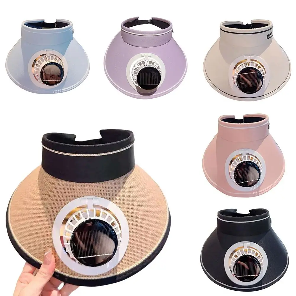Sombrero beige con ventilador y ventilación superior