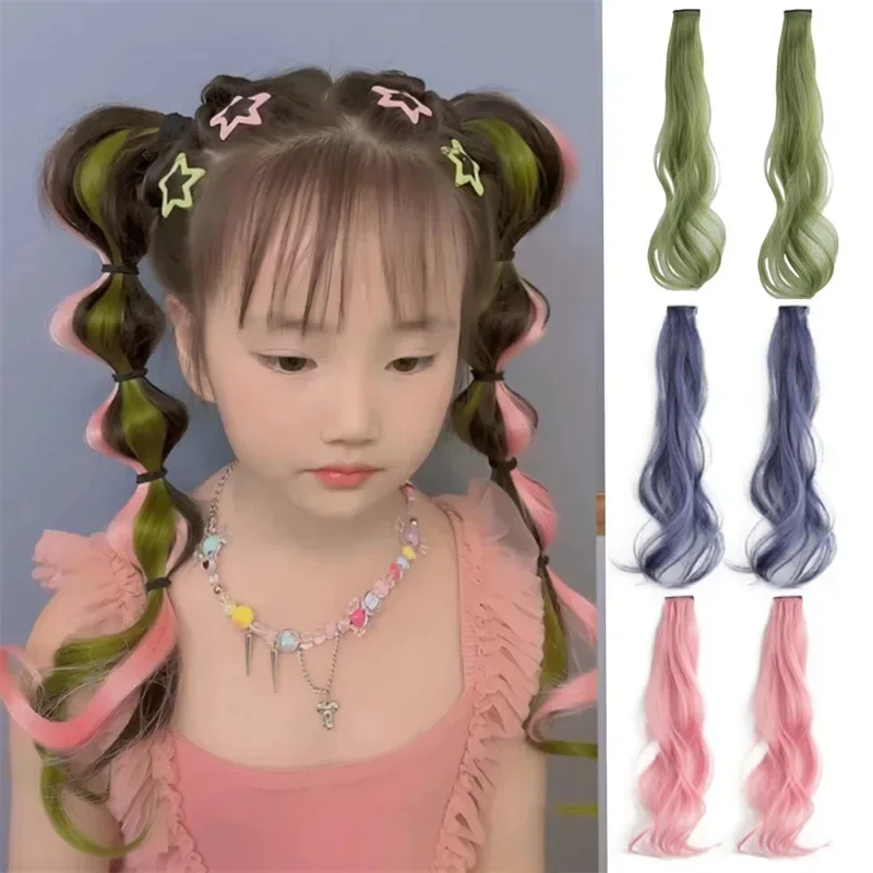 Extensiones de cabello con clip trenzado para niñas estilo princesa - imagen 3