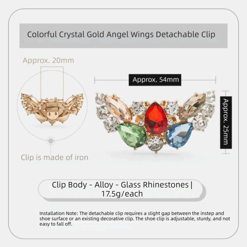 Hebillas brillantes para zapatos con clip metálico removible - imagen 5