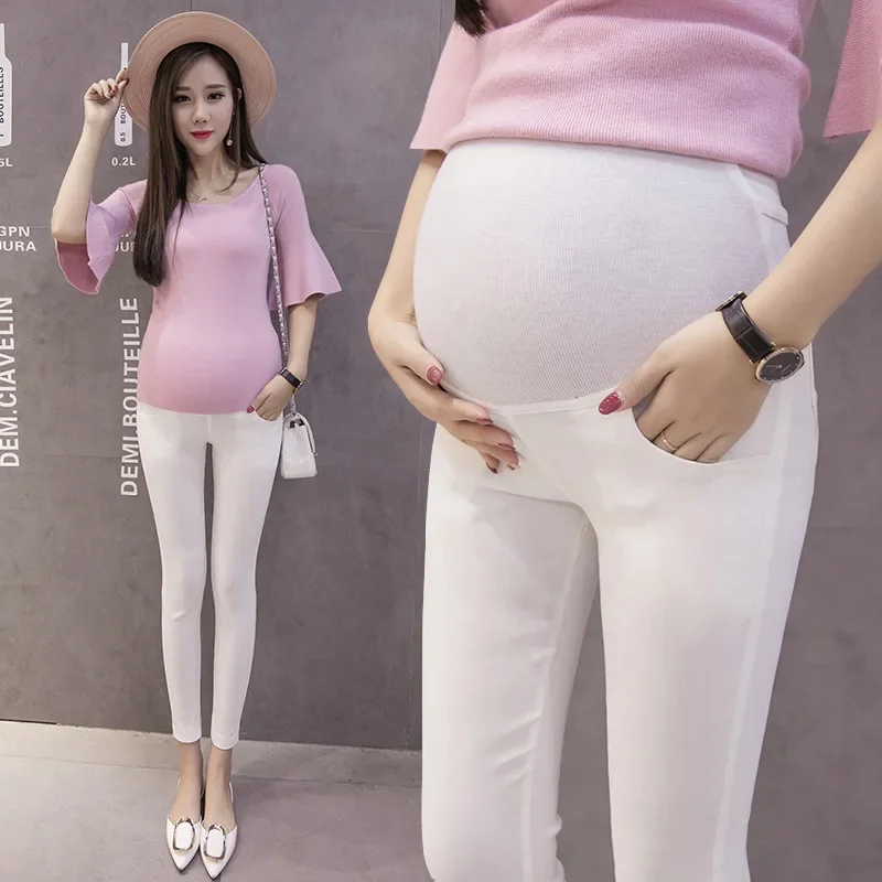 Pantalones de embarazo largos tobillo negros para trabajo de verano - imagen 5