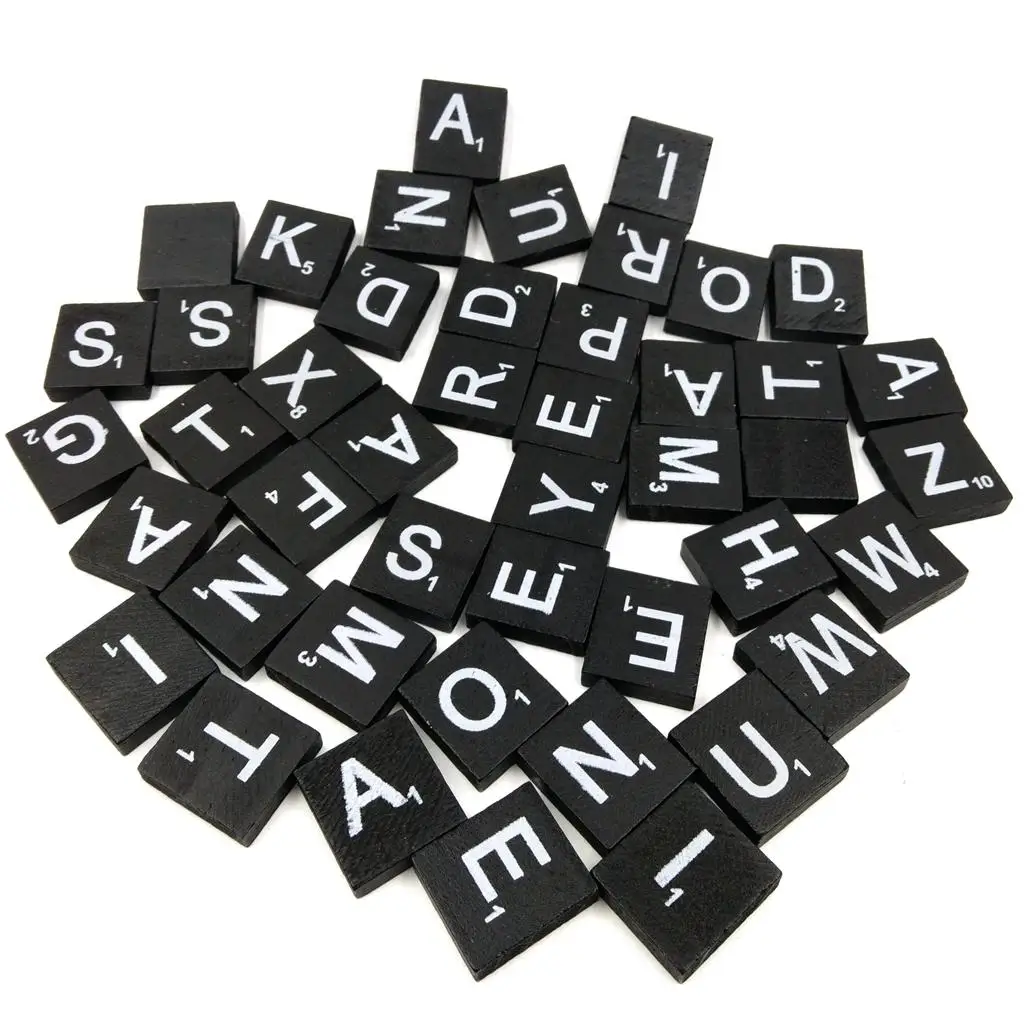 Alfabeto de madera con letras negras para manualidades infantiles - imagen 4
