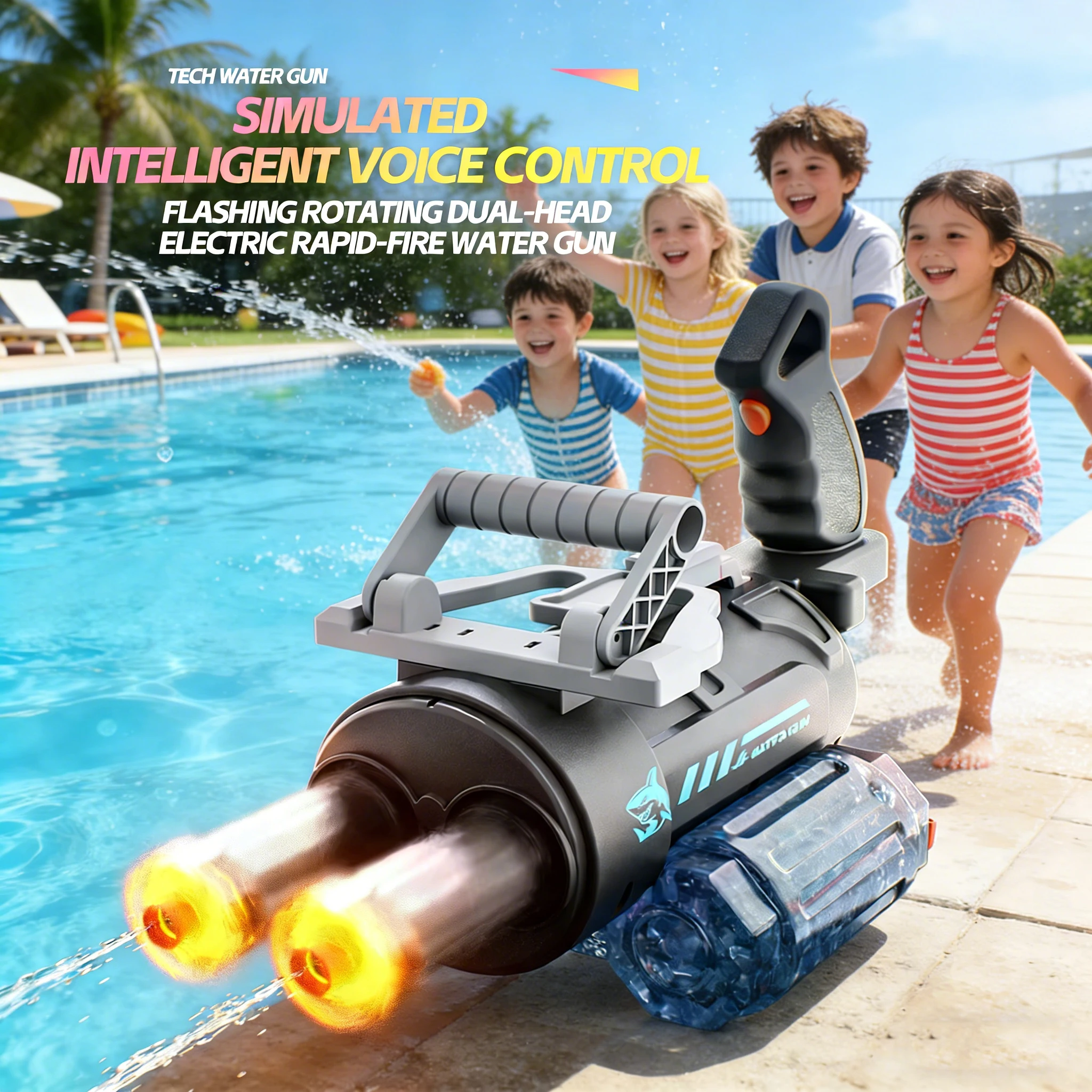 Pistola de agua eléctrica doble luz para playa y piscina infantil - imagen 5