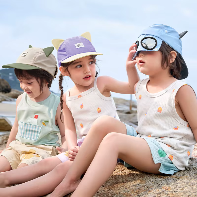 Gorra béisbol infantil con orejas de gato 3D y protección UV - imagen 3