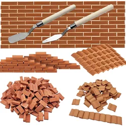Juego de construcción con mini ladrillos para casa de muñecas