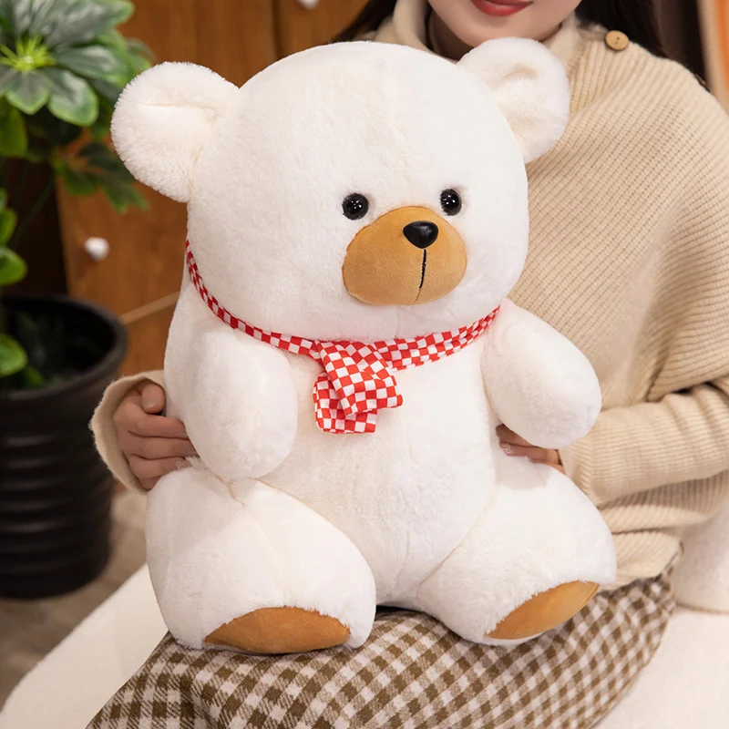 Oso de peluche suave con bufanda, regalo cumpleaños - imagen 5