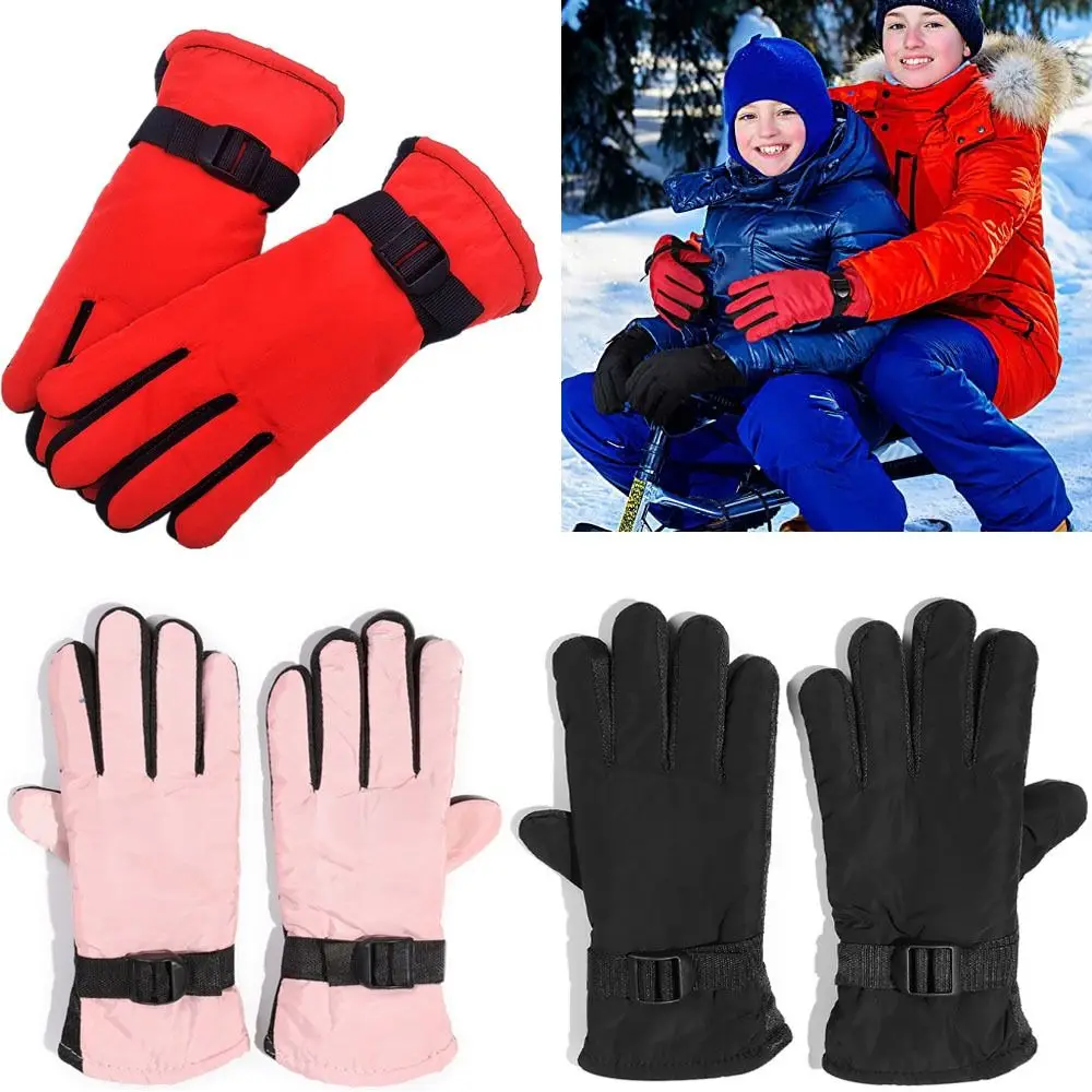 Guantes de esquí infantiles con diseño impermeable