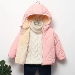 Chaqueta en lana de cordero con terciopelo para niña, invierno