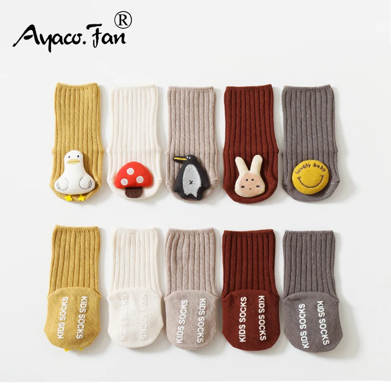 Calcetines invierno bebé – Algodón suave con suela antideslizante - imagen 4