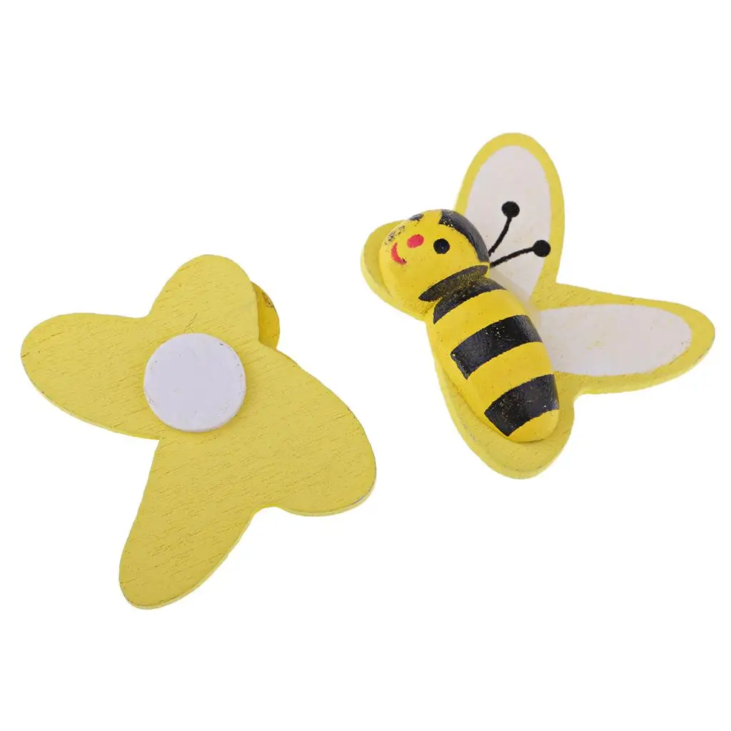 Adorno de madera con forma abeja para casa muñecas