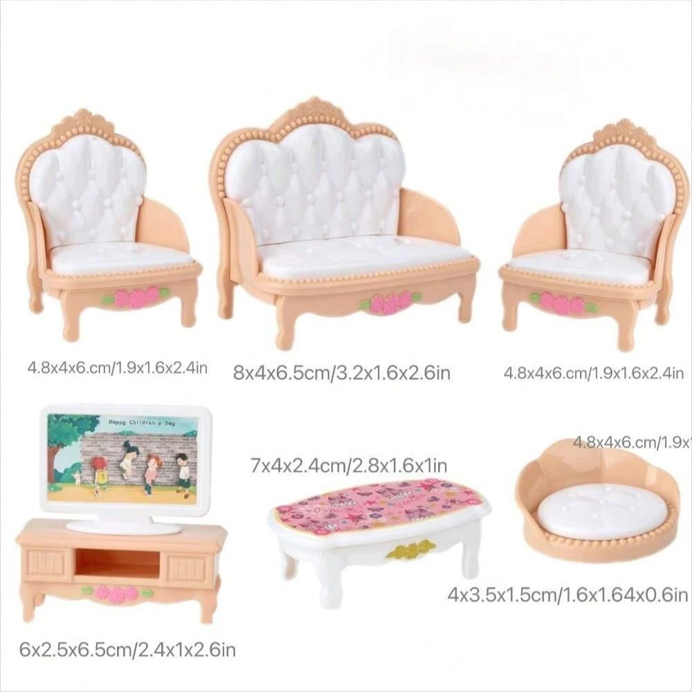 Juego de muebles para casa de muñecas en miniatura estilo vacacional - imagen 5