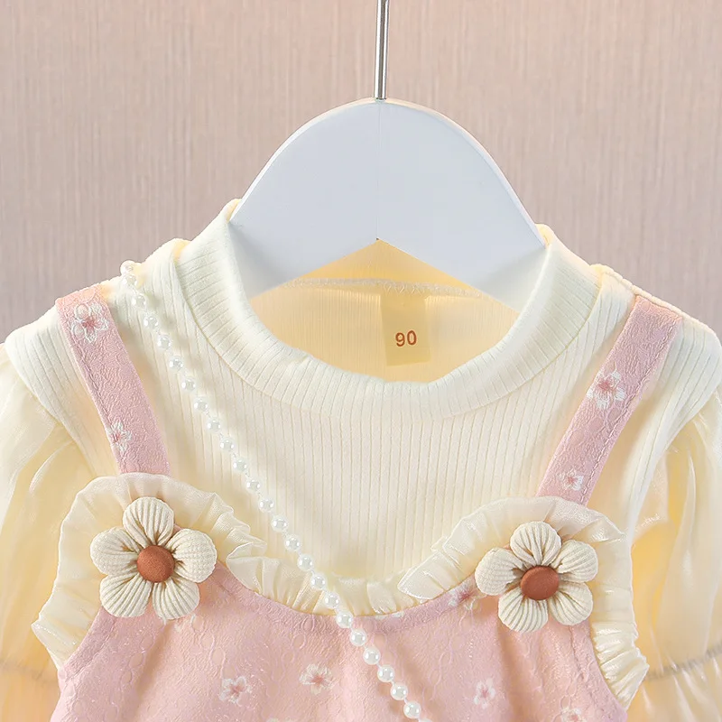 Vestido floral dos piezas para niña – Estilo conejito (1-6 años)