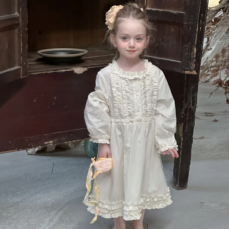 MILANCEL Vestido de manga larga para primavera - Princesa con volantes - imagen 3