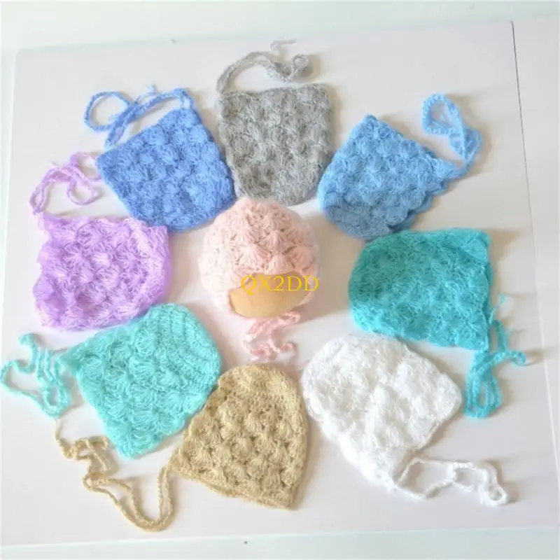 Gorro mohair tejido a mano para bebé acogedor y elástico - imagen 4
