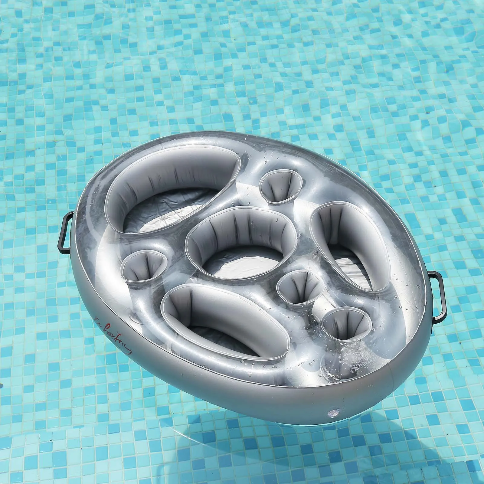Bandeja de hielo inflable para bebidas festivas con portavasos - imagen 2