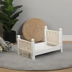 Cuna de madera para muñecas estilo bebé, mini cama