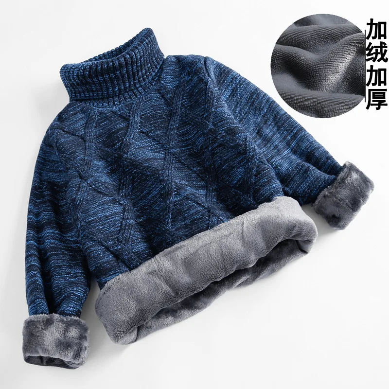 Jersey de cuello alto de punto grueso para niños en invierno