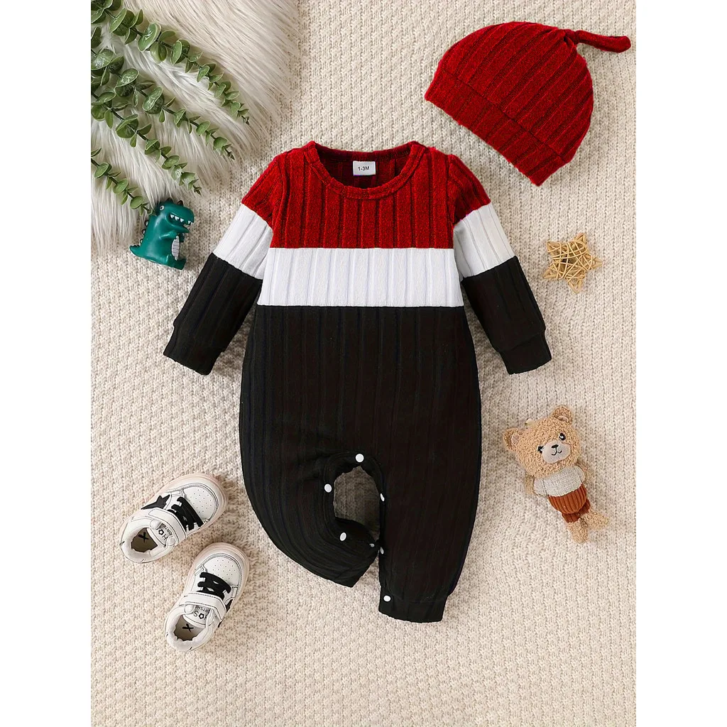 Body manga larga con sombrero para bebé - 3 colores (0-18 meses)