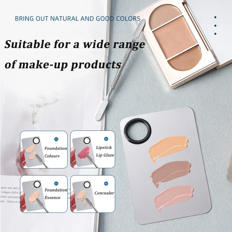 Superficie lisa de acero inoxidable para mezclar cosméticos