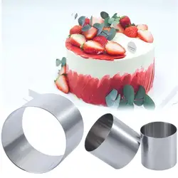 Molde redondo de acero inoxidable para hornear y mousse