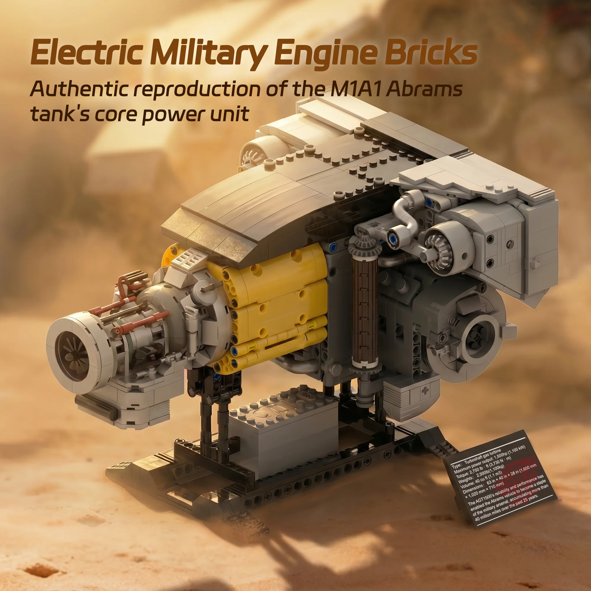 Bloques de construcción de motor de turbina tipo Abrams para niños - imagen 4
