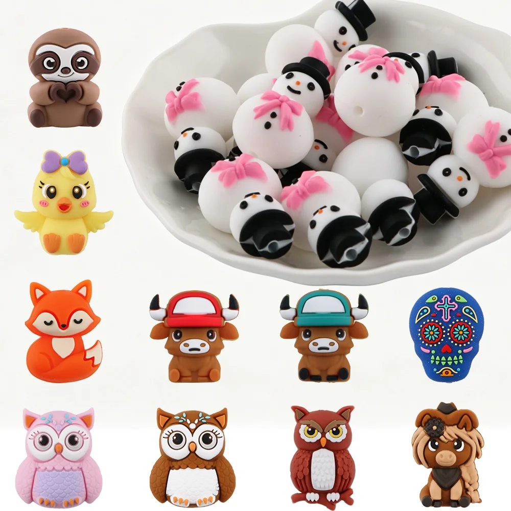 Kovict Abalorios de silicona con animales para manualidades
