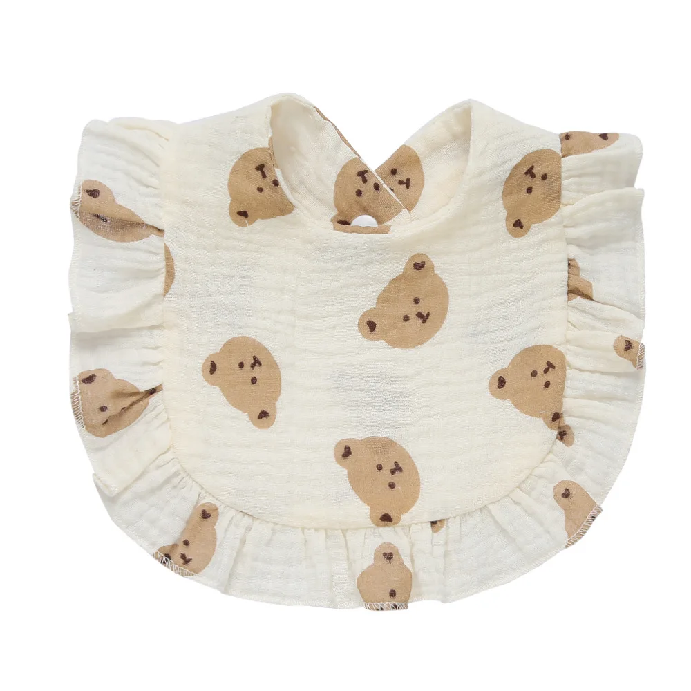 Babero bandana de algodón con volantes para bebé recién nacido - imagen 3