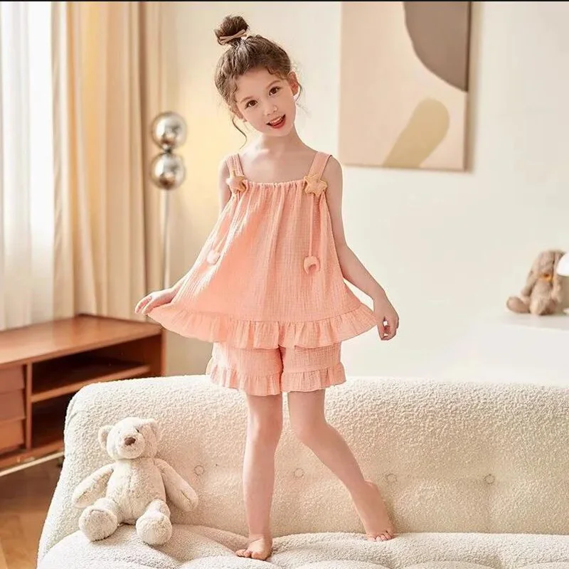 Conjunto pijama verano niñas algodón – Ropa dormir manga corta - imagen 4