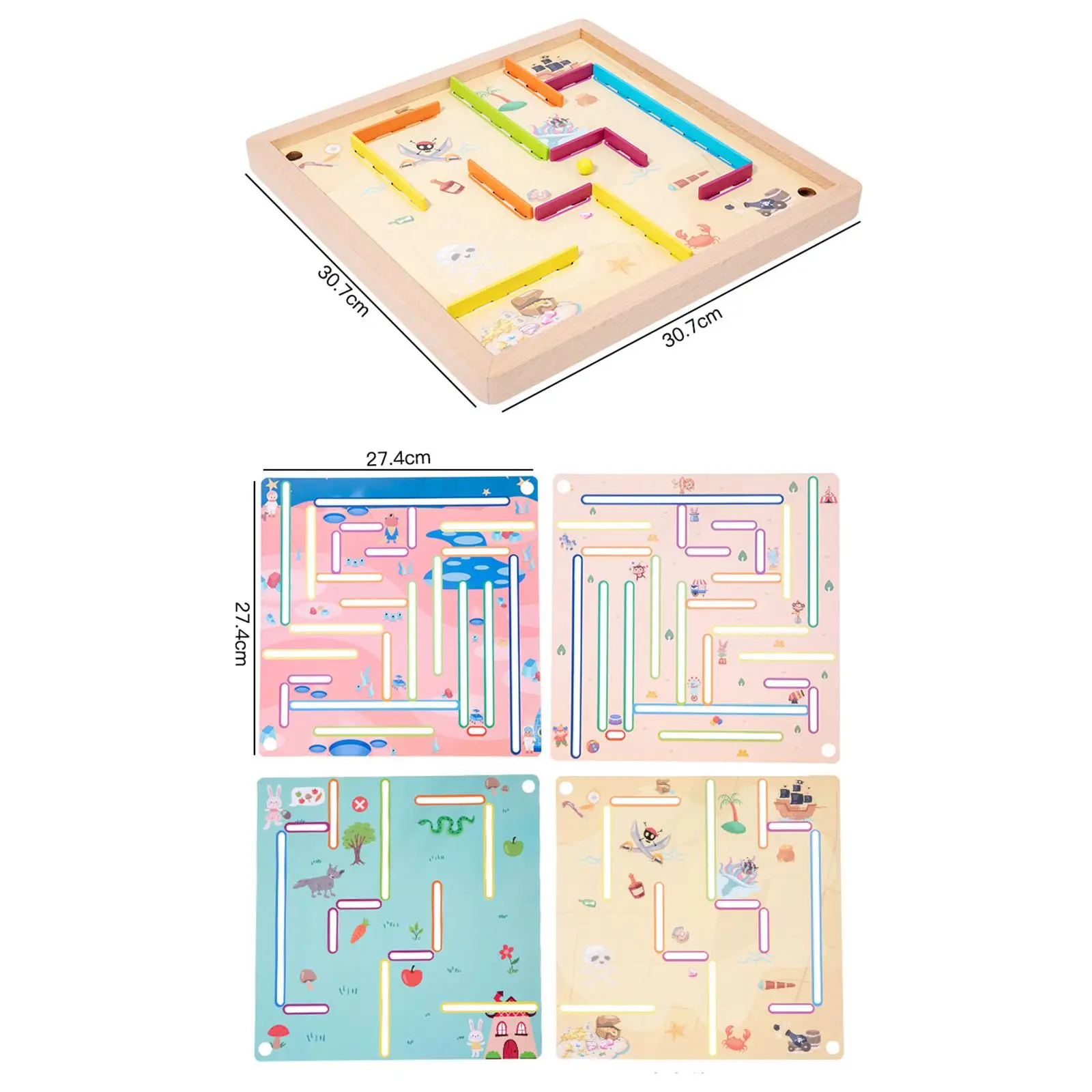 Laberinto de madera educativo con mesa aprendizaje infantil - imagen 4
