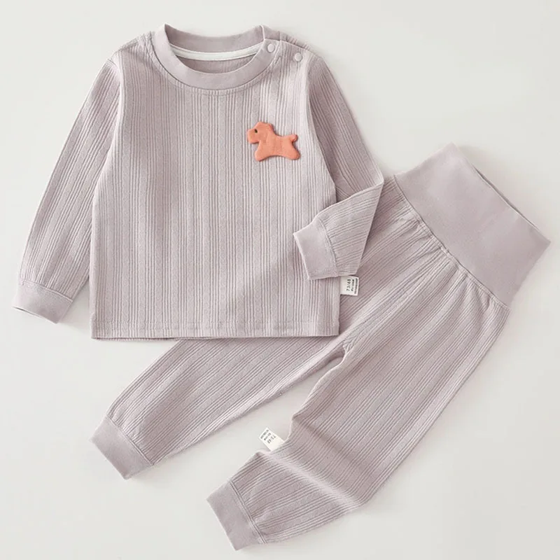 Conjunto infantil unisex de manga larga con estampado de dibujos