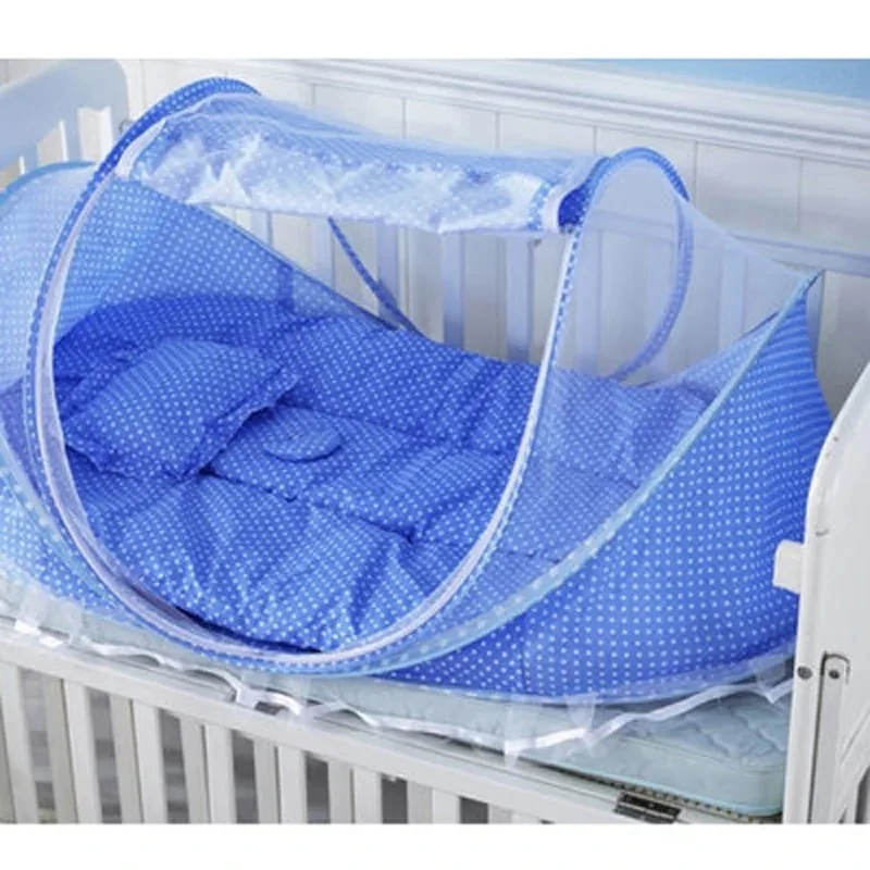 Mosquitera cuna portátil segura con doble cremallera para bebés - imagen 5