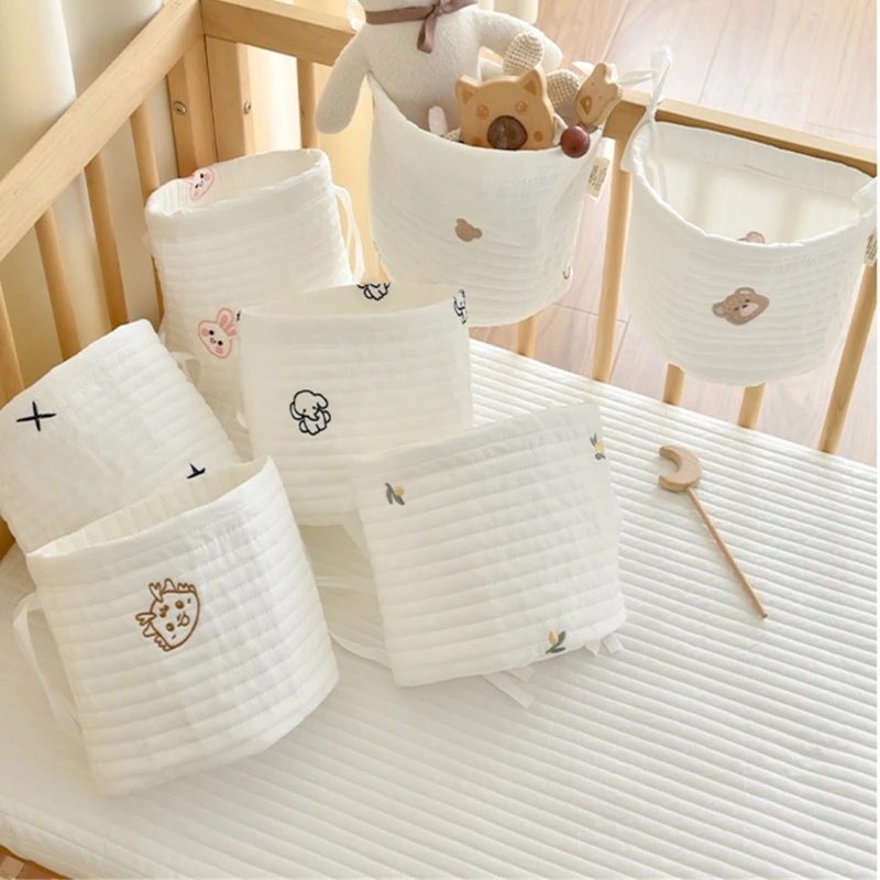 Bolsa colgante para cuna – Organizador de algodón con motivos infantiles - imagen 5